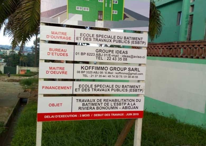 CHANTIER ESBTP COCODY- BONOUMIN